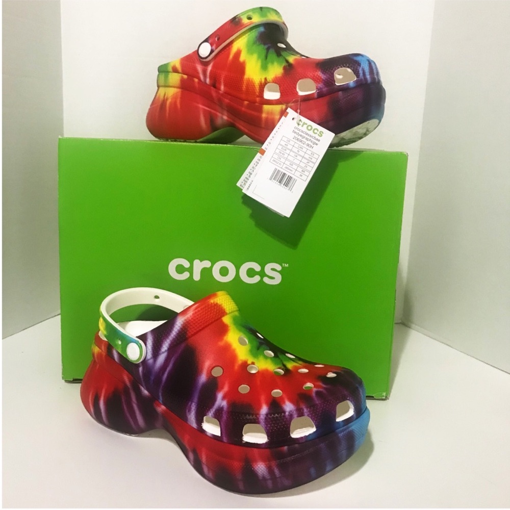 Crocs Bae Tie Dye Platform Size 9